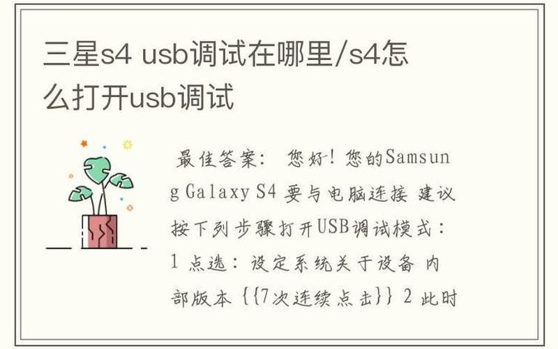 s4的usb调试在哪里-第1张图片-百花生活百科知识分享