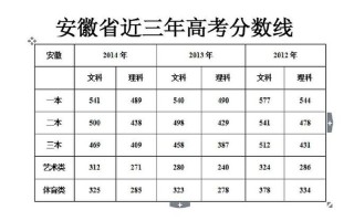 2013年安徽高考分数线