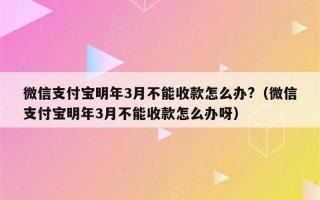 3月1日微信支付宝不能收款怎么办
