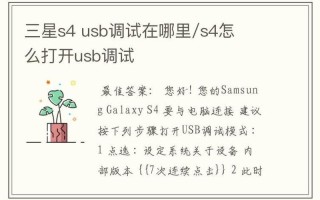 s4的usb调试在哪里
