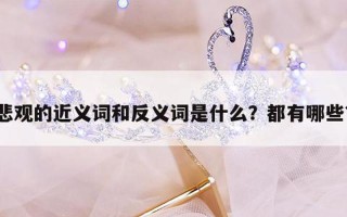 悲观的反义词是什么